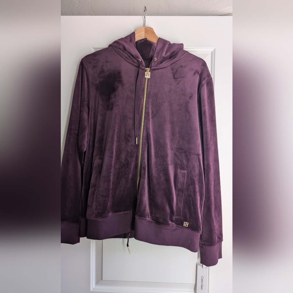 Calvin Klein Velour Set, Aubergine, XL
